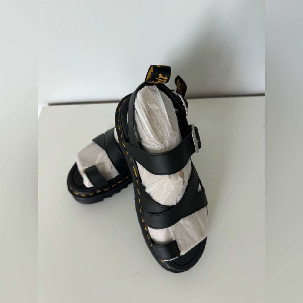 De Martens Avry Toe Sandals Brown Size 7 New